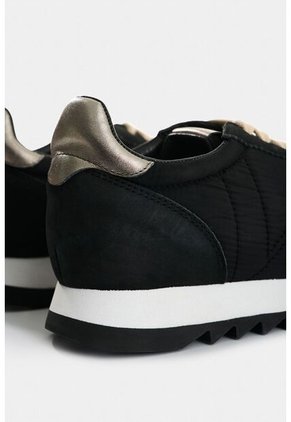 Tenis De Cuero Y Textil Para Mujer Flora Tenis De Cuero Y Textil Para Mujer Flora Negro 41 VÉLEZ