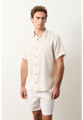 Camisa En Lino Manga Corta Siena Para Hombre Camisa En Lino Manga Corta Siena Para Hombre Arena XS VÉLEZ