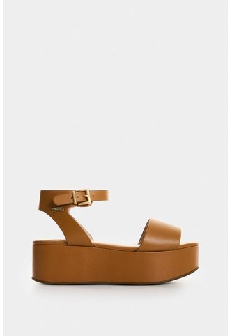 Sandalia Plataforma De Cuero Para Mujer Soren Sandalia Plataforma De Cuero Para Mujer Soren Miel 40 VÉLEZ Vélez