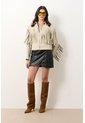 Chaqueta Trucker De Gamuza Con Flecos Para Mujer Dakota Chaqueta Trucker De Gamuza Con Flecos Para Mujer Dakota Arena XL VÉLEZ de Vélez
