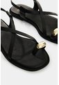 Sandalia Plana De Cuero Para Mujer Kira Sandalia Plana De Cuero Para Mujer Kira Negro 35 VÉLEZ de Vélez