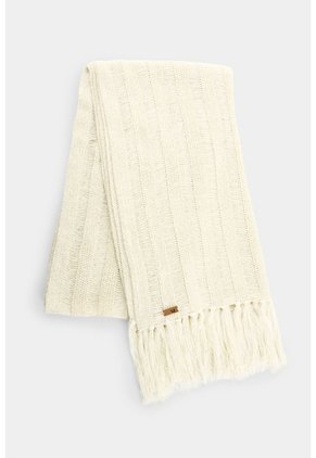 Bufanda Tejida Con Lurex Y Flecos Para Mujer Tika Bufanda Tejida Con Lurex Y Flecos Para Mujer Tika Crema XS VÉLEZ