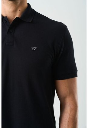 Polo Manga Corta Essential Para Hombre Textura Polo Manga Corta Essential Para Hombre Textura Negro S VÉLEZ
