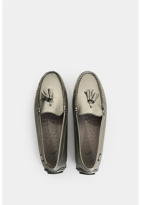 Mocasines De Cuero Folia Para Mujer Gorgonia Mocasines De Cuero Folia Para Mujer Gorgonia Grafito 35 VÉLEZ