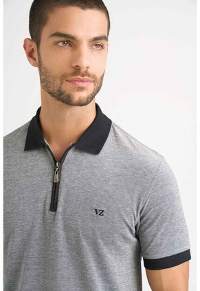 Polo Casual Algodón Para Hombre Cremallera Polo Casual Algodón Para Hombre Cremallera Negro S VÉLEZ