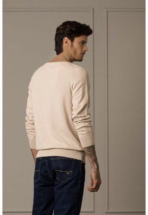 Sweater Tejido En Algodón Para Hombre Manga Ranglan Sweater Tejido En Algodón Para Hombre Manga Ranglan Crema M VÉLEZ