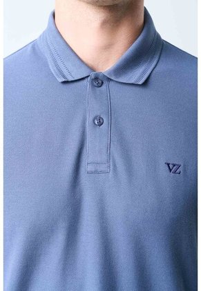 Polo Manga Corta Essential Para Hombre Textura Polo Manga Corta Essential Para Hombre Textura Azul XS VÉLEZ