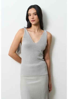 Top Tejido Ajustado Para Mujer Tritón Top Tejido Ajustado Para Mujer Tritón Gris XL VÉLEZ