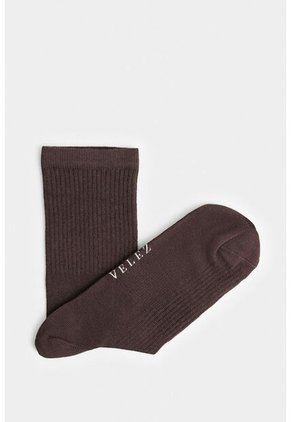 Calcetines Media Pierna De Algodón Con Jacquard Para Hombre Diseño Unicolor Calcetines Media Pierna De Algodón Con Jacquard Para Hombre Diseño Unicolor Cafe XS VÉLEZ