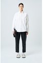 Camisa Avellano Manga Larga Oversized Para Mujer Hombro Rodado Camisa Avellano Manga Larga Oversized Para Mujer Hombro Rodado Crema XS VÉLEZ de Vélez