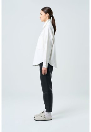 Camisa Avellano Manga Larga Oversized Para Mujer Hombro Rodado Camisa Avellano Manga Larga Oversized Para Mujer Hombro Rodado Crema XS VÉLEZ