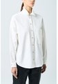 Camisa Avellano Manga Larga Oversized Para Mujer Hombro Rodado Camisa Avellano Manga Larga Oversized Para Mujer Hombro Rodado Crema XS VÉLEZ de Vélez