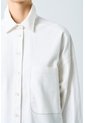 Camisa Avellano Manga Larga Oversized Para Mujer Hombro Rodado Camisa Avellano Manga Larga Oversized Para Mujer Hombro Rodado Crema XS VÉLEZ de Vélez