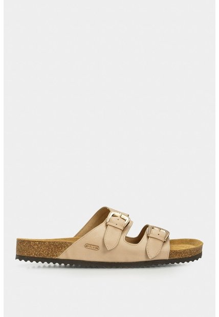 Sandalia Plana Pilos De Cuero Para Mujer Suela Corcho Sandalia Plana Pilos De Cuero Para Mujer Suela Corcho Beige 35 VÉLEZ