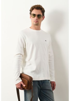 Camiseta Tejida Manga Larga Para Hombre Sabina Camiseta Tejida Manga Larga Para Hombre Sabina Blanco L VÉLEZ