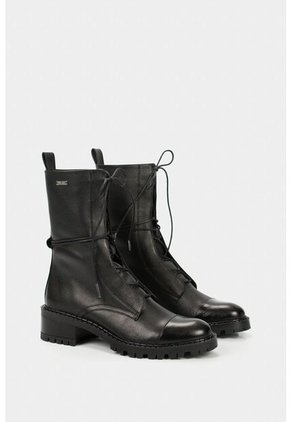 Botines Militar Paramo De Cuero Para Mujer Cordones Negro Botines Militar Paramo De Cuero Para Mujer Cordones Negro 40 VÉLEZ