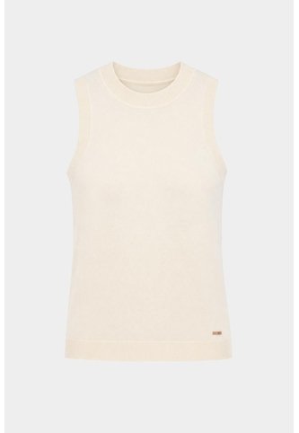 Top Tank Tejido Rectilíneo Para Mujer Manga Sisa Top Tank Tejido Rectilíneo Para Mujer Manga Sisa Crema XL VÉLEZ Vélez