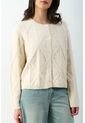 Cardigan Tejido Con Lúrex Para Mujer Soren Cardigan Tejido Con Lúrex Para Mujer Soren Crema XS VÉLEZ de Vélez