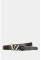 Cinturón Unifaz Monograma De Cuero Para Mujer Chapa VZ Cinturón Unifaz Monograma De Cuero Para Mujer Chapa VZ Negro L VÉLEZ de Vélez