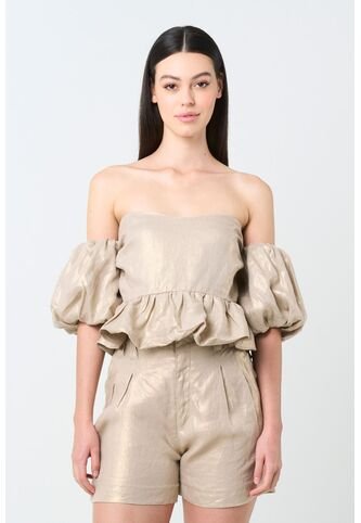 Camisa Elios En Lino Para Mujer Silueta Cropped Camisa Elios En Lino Para Mujer Silueta Cropped Arena S VÉLEZ Vélez