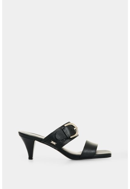 Sandalia Tacón En Cuero Para Mujer Ikal Sandalia Tacón En Cuero Para Mujer Ikal Negro 41 VÉLEZ