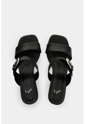 Sandalia Tacón En Cuero Para Mujer Ikal Sandalia Tacón En Cuero Para Mujer Ikal Negro 41 VÉLEZ