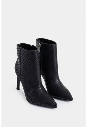 Botines Black De Cuero Para Mujer Snake Botines Black De Cuero Para Mujer Snake Negro 36 VÉLEZ