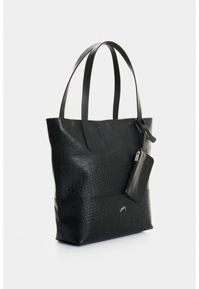 Shopping De Cuero Grabado Para Mujer Verona Shopping De Cuero Grabado Para Mujer Verona Negro VÉLEZ