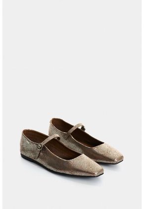 Baleta Cerrada De Cuero Folia Craquelada Para Mujer Jacinto Baleta Cerrada De Cuero Folia Craquelada Para Mujer Jacinto Plata 37 VÉLEZ