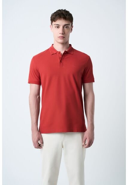 Polo Para Hombre Semi Fit Detalle Jacquard Polo Para Hombre Semi Fit Detalle Jacquard Terracota XXL Vélez