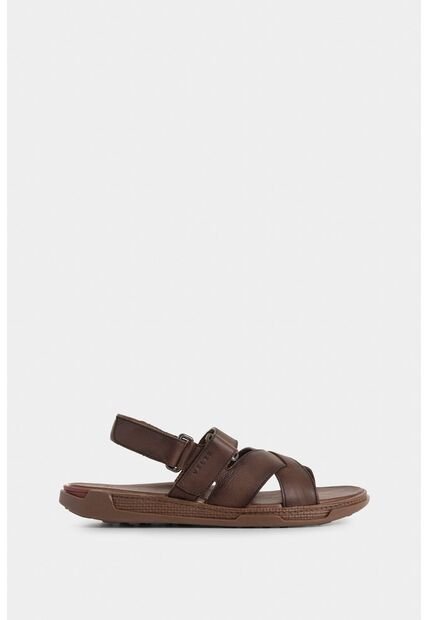 Sandalia Plana Monet De Cuero Para Hombre Capellada Cruzada Sandalia Plana Monet De Cuero Para Hombre Capellada Cruzada Cafe 44 VÉLEZ