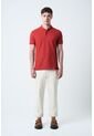 Polo Para Hombre Semi Fit Detalle Jacquard Polo Para Hombre Semi Fit Detalle Jacquard Terracota XXL Vélez de Vélez
