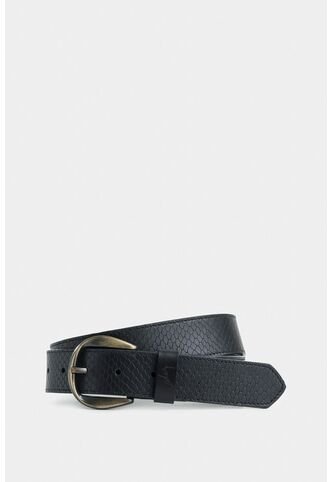 Cinturón Unifaz Makki De Cuero Para Mujer Placa Reptilia Cinturón Unifaz Makki De Cuero Para Mujer Placa Reptilia Negro M VÉLEZ Vélez