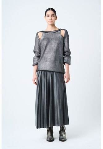 Falda Plisada Alma Para Mujer Tejido De Punto Falda Plisada Alma Para Mujer Tejido De Punto Gris 10 VÉLEZ Vélez