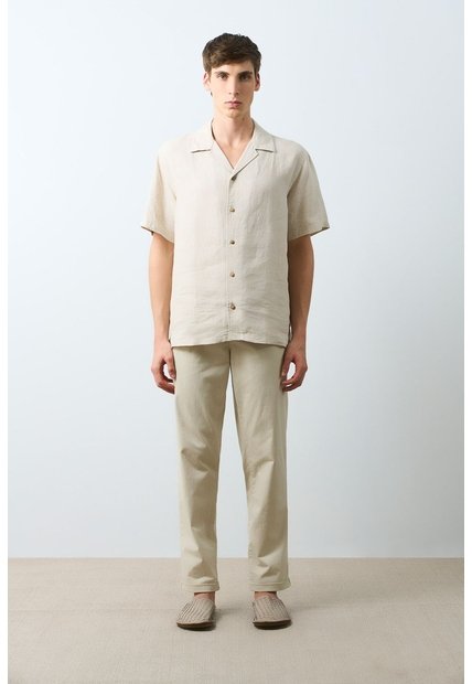 Camisa Manga Corta En Lino Para Hombre Málaga Camisa Manga Corta En Lino Para Hombre Málaga Arena S VÉLEZ