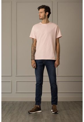 Camiseta Perú Cuello Redondo Para Hombre Basica Jersey Rosado