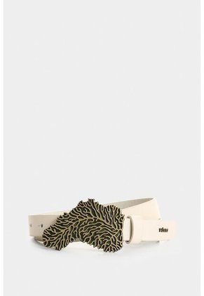 Cinturón Unifaz De Cuero Grabado Para Mujer Gorgonia Cinturón Unifaz De Cuero Grabado Para Mujer Gorgonia Blanco M VÉLEZ