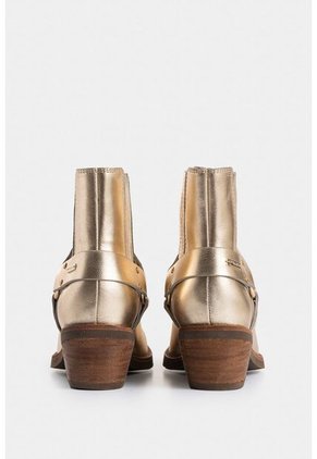 Botines Texanos De Cuero Folia Para Mujer Dima Cuadrada Botines Texanos De Cuero Folia Para Mujer Dima Cuadrada Dorado 37 VÉLEZ