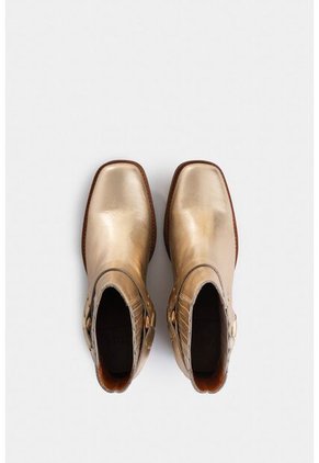 Botines Texanos De Cuero Folia Para Mujer Dima Cuadrada Botines Texanos De Cuero Folia Para Mujer Dima Cuadrada Dorado 37 VÉLEZ