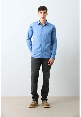 Camisa En Popelina Para Hombre Semifitted Camisa En Popelina Para Hombre Semifitted Azul XL VÉLEZ Vélez