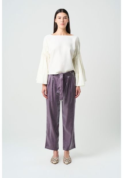 Pantalón Casiopea En Tejido Plano Para Mujer Efecto Brillo Pantalón Casiopea En Tejido Plano Para Mujer Efecto Brillo Mora 12 Vélez