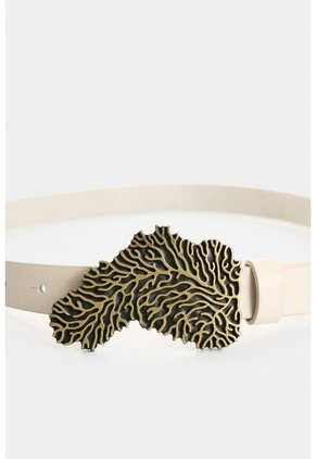 Cinturón Unifaz De Cuero Grabado Para Mujer Gorgonia Cinturón Unifaz De Cuero Grabado Para Mujer Gorgonia Blanco M VÉLEZ