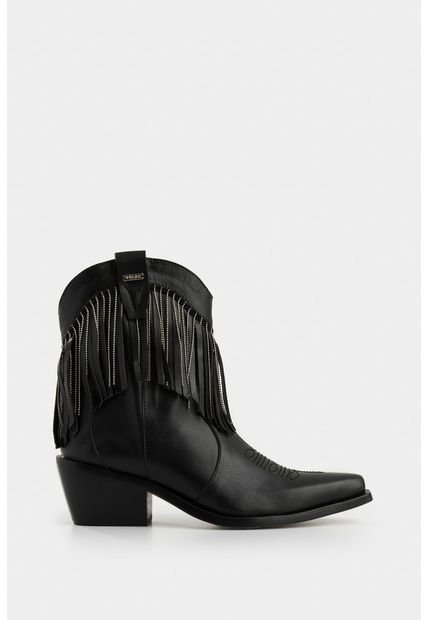 Botines Texanos Vega De Cuero Para Mujer Flecos Botines Texanos Vega De Cuero Para Mujer Flecos Negro 40 Vélez
