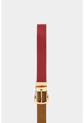 Cinturón Doble Faz De Cuero Liso Para Mujer Lascar Cinturón Doble Faz De Cuero Liso Para Mujer Lascar Rojo M VÉLEZ