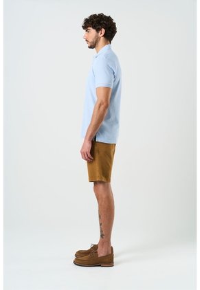 Polo Manga Corta Essential Para Hombre Textura Polo Manga Corta Essential Para Hombre Textura Azul Claro XS VÉLEZ