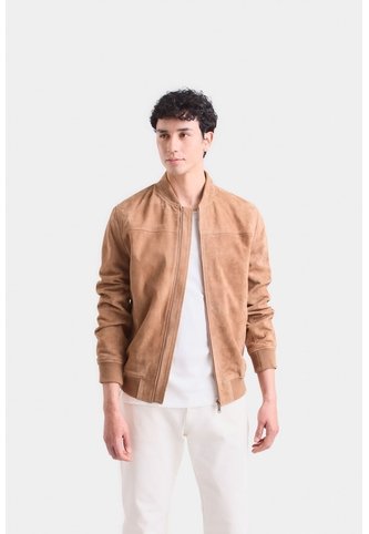 Chaqueta Bomber Helios De Cuero Gamuza Para Hombre Silueta Liviana Chaqueta Bomber Helios De Cuero Gamuza Para Hombre Silueta Liviana Camel XXL VÉLEZ Vélez