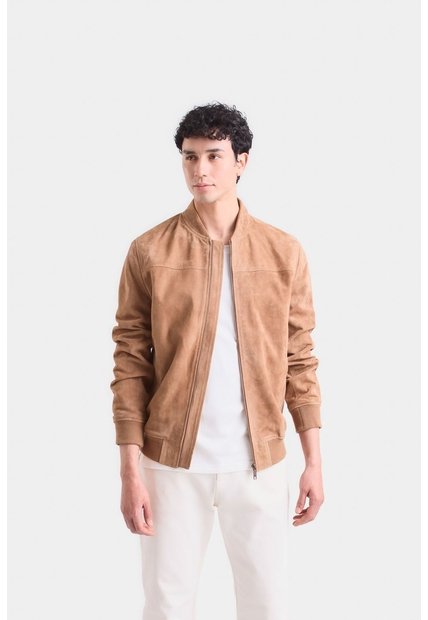 Chaqueta Bomber Helios De Cuero Gamuza Para Hombre Silueta Liviana Chaqueta Bomber Helios De Cuero Gamuza Para Hombre Silueta Liviana Camel XXL VÉLEZ