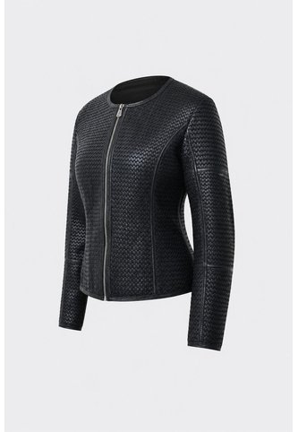 Chaqueta De Cuero Tejido Para Mujer Woven Chaqueta De Cuero Tejido Para Mujer Woven Negro XXL VÉLEZ Vélez