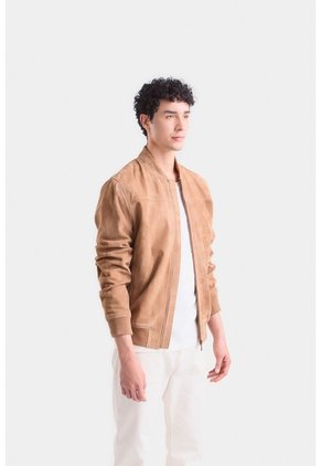 Chaqueta Bomber Helios De Cuero Gamuza Para Hombre Silueta Liviana Chaqueta Bomber Helios De Cuero Gamuza Para Hombre Silueta Liviana Camel XXL VÉLEZ