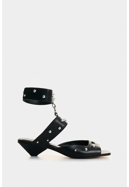 Sandalia Plana De Cuero Para Mujer Circle Sandalia Plana De Cuero Para Mujer Circle Negro 37 VÉLEZ